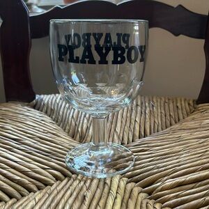 PLAYBOY Vintage Beer Stemmed Thumbprint Goblet Chalice Barware Drinking Glass